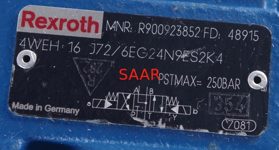 Rexroth R900923852 4 WEH 16 J 70/6例えば。24N9ES2K4 4 WEH 16 J 7 X/6例えば。24N9ES2K4操縦者によって作動させる方向スプール弁